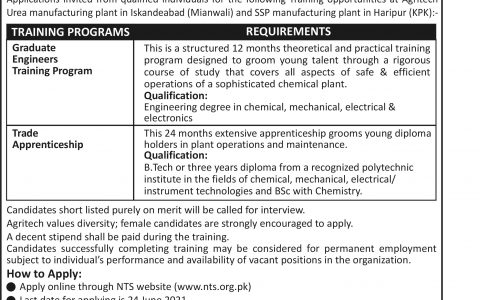 Agritech LTD Training Opportunities Jobs NTS Apply Online