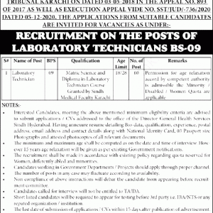 Health Department Sindh Jobs 2022 Application form