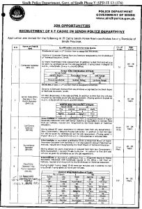 Sindh Police Department Phase V Jobs 2022