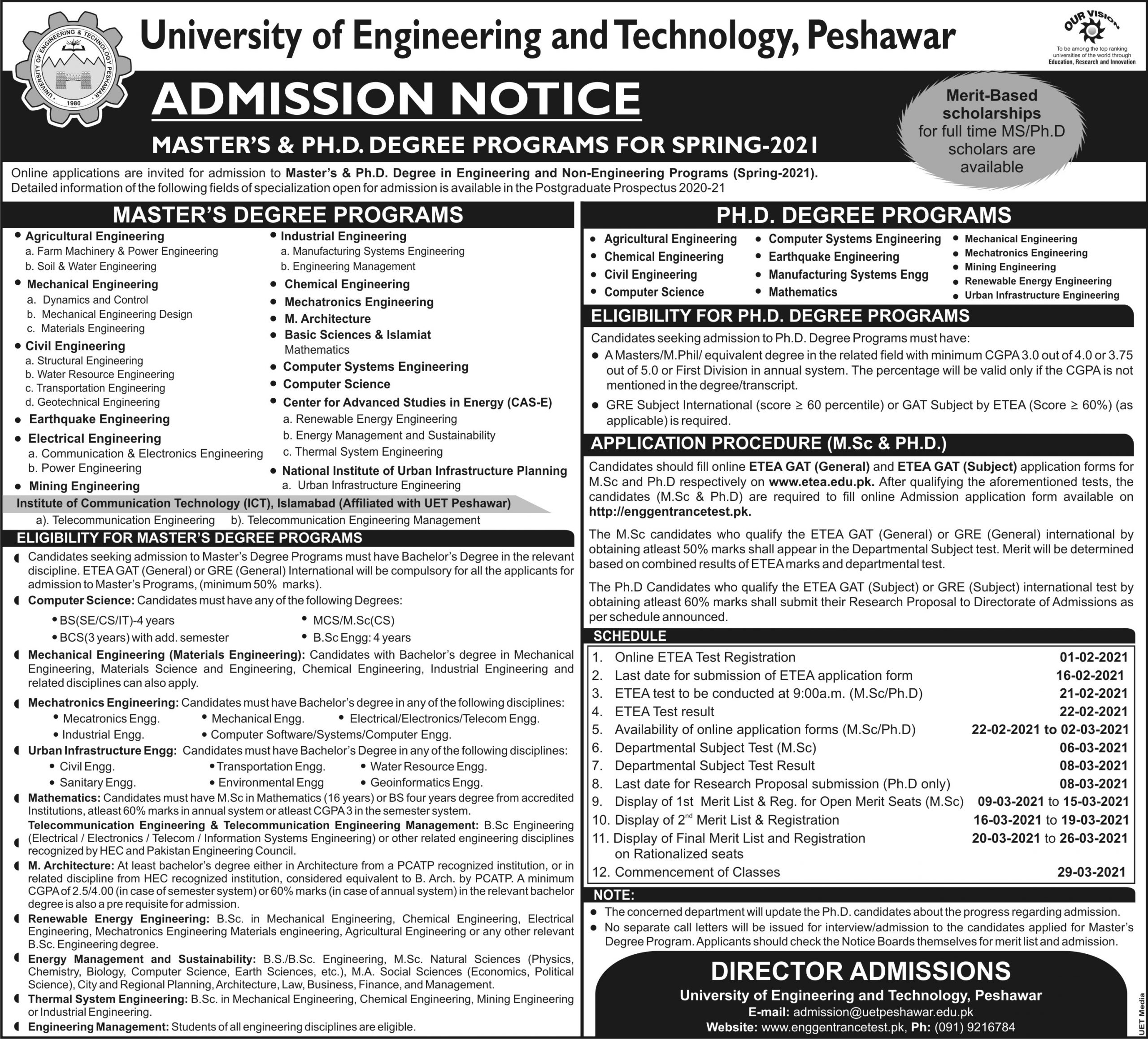 UET Peshawar ETEA Roll No Slip Download Online