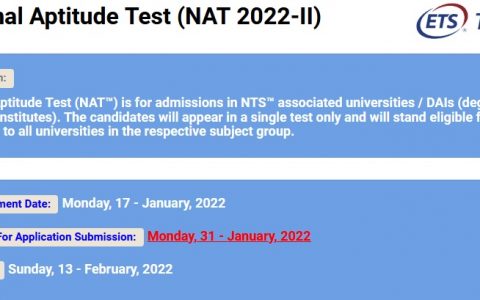 National Aptitude Test NAT 2022-II