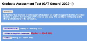 NTS Graduate Assessment Test GAT General 2022 II Online Registration Roll No Slip Download