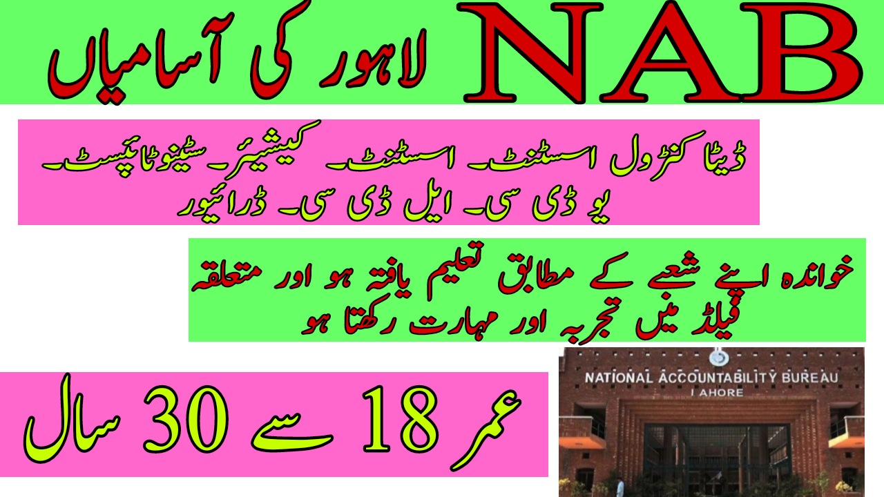 NAB Lahore Jobs 2024 Application Form Download Online