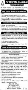 PAF Hospital Islamabad Jobs 2022 Application Form