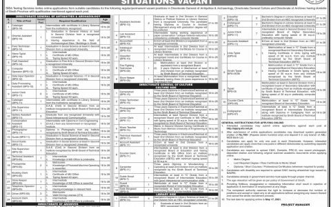 Culture Tourism & Antiquities Sindh STS Jobs