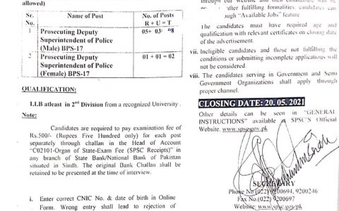 PDSP Prosecuting Deputy Superintendent of Police SPSC Jobs