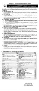 UET Lahore ECAT Entry Test 2022 Online Registration Test Schedule Roll No Slips