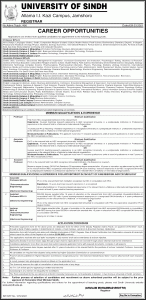 University of Sindh Jobs 2022 Application Form