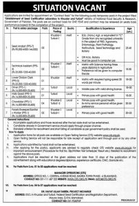 Federal Seed Certification and Registration Department Jobs 2022 OTS Application Form Roll No Slip