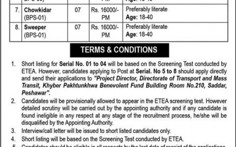 Transport Newly Merged Areas Jobs