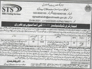 Directorate General Health Services Sindh STS Jobs