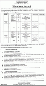 Federal Directorate of Education EST Jobs 2022 ETC Apply Online Roll No Slip
