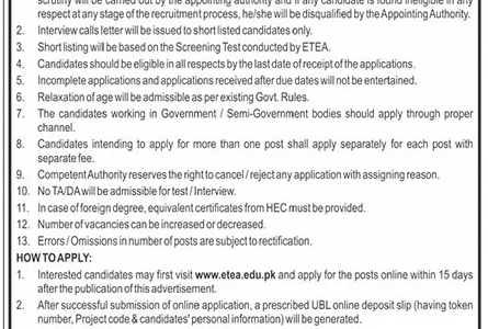 Local Government & Rural Development KPK ETEA Jobs