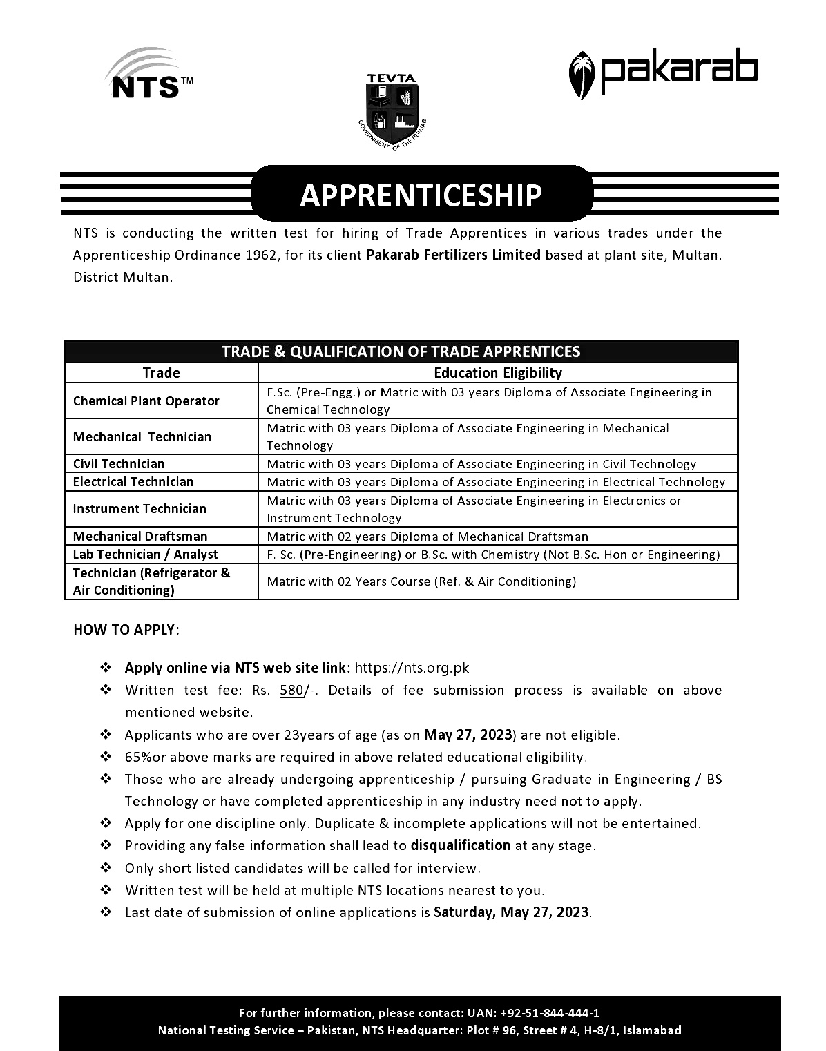 Pakarab Fertilizer Trade Apprenticeship