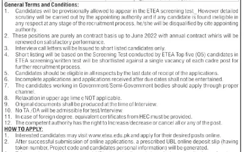 Revenue & Estate Department KPK ETEA Jobs