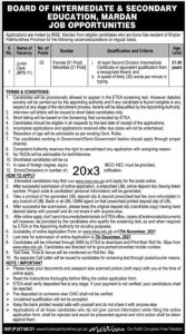 BISE Mardan ETEA Jobs