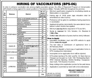 EPI Health Department Sindh NTS Jobs 2022 NTS Apply Online Roll No Slip
