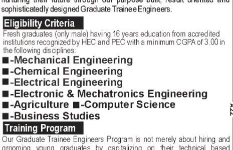Graduate Trainees Engineers