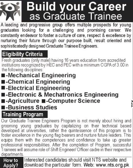 Graduate Trainees Engineers 2024 NTS Apply Online Roll No Slip