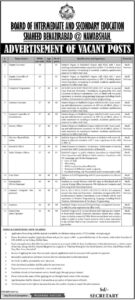 BISE SBA Nawabshah PTS Jobs