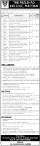 Fazlehaq College Mardan Jobs